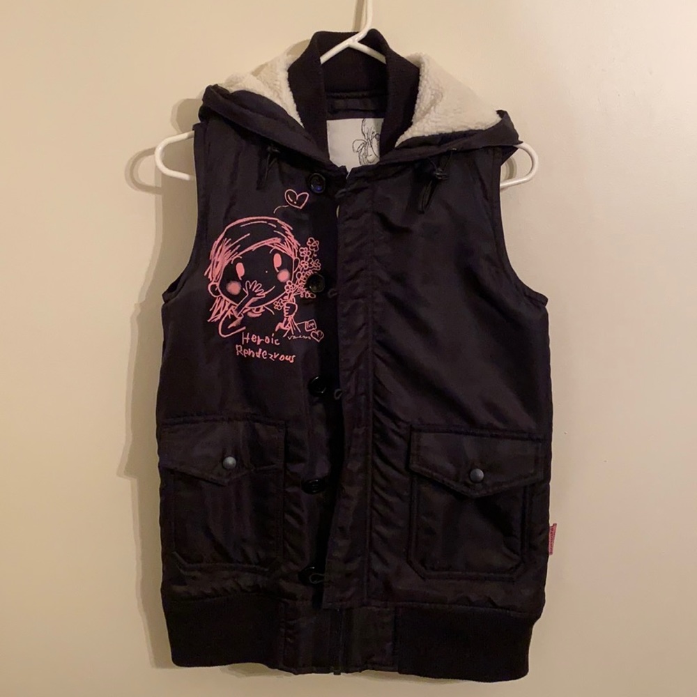 Fleece-Lined Black Vest